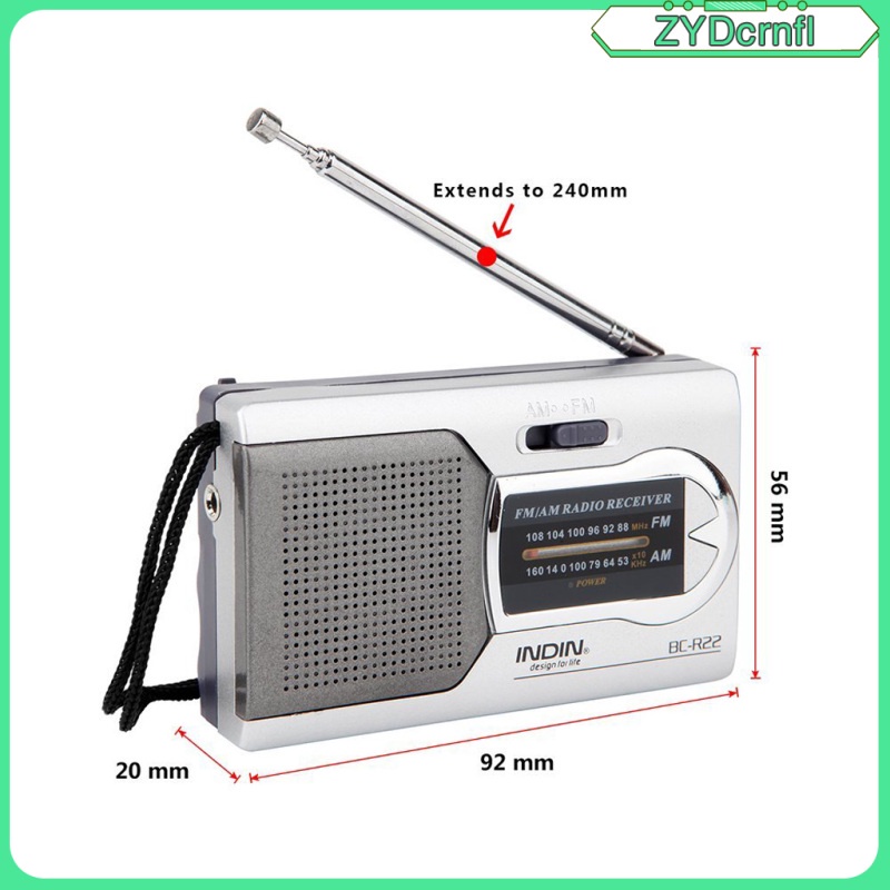 Radio portátil AM FM funciona con pilas + radio de