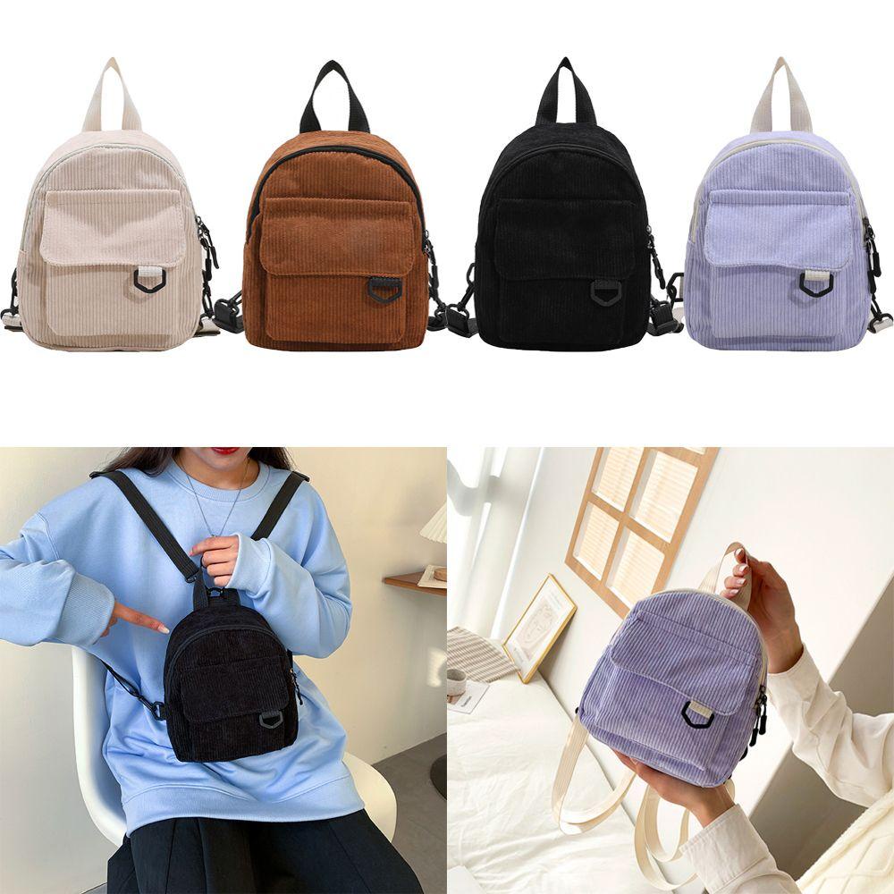 Mini Mochila Informatica Simple Para Mujer De Viaje De Color Solido Multicolor Shopee Mexico