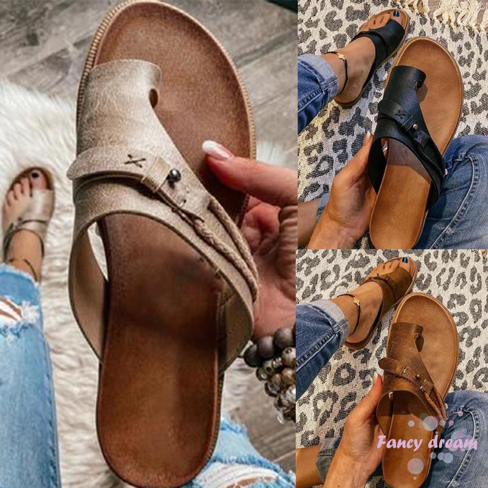 Chanclas dedo tela online mujer