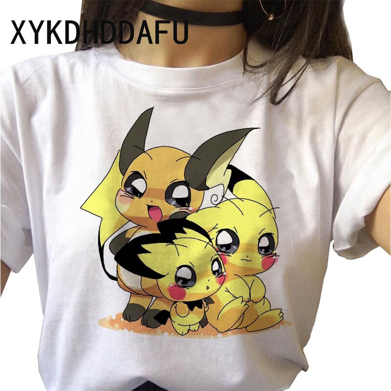 Pokemon T Camisa Mujeres Dibujos Animados De Pikachu Anime
