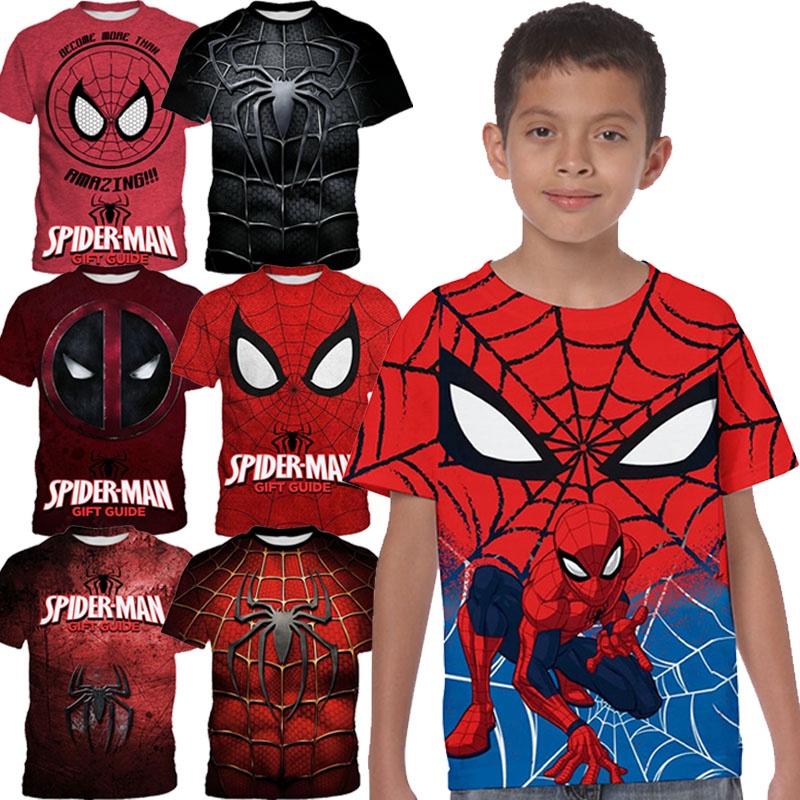 Spiderman Camiseta Para Marvel Ninos Y Ninas Camisa De Verano De Manga Corta Casual Streetwear Ropa top Camisetas Shopee Mexico