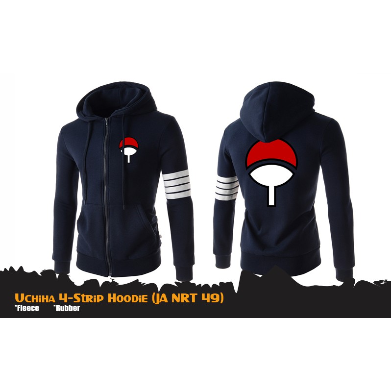 Chamarra Uchiha Sudadera Con Capucha De 4 Rayas Anime Naruto Sasuke