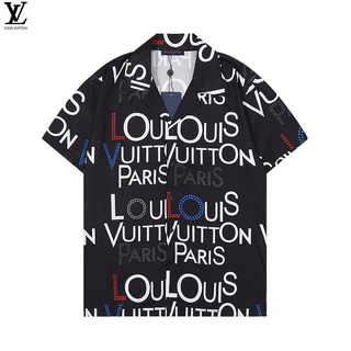 Q10 # Nuevo Verano Louis Vuitton Hombres Gráfico Impresión Digital Camisa  De Manga Corta LV Moda Tops