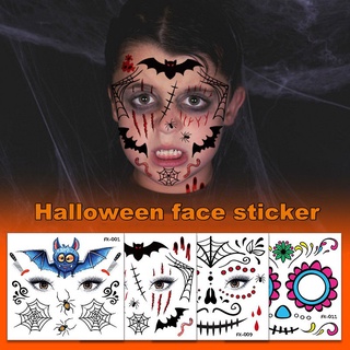 10 hojas tatuajes temporales luminosos de Halloween para niños, brillan en  la oscuridad Pegatinas de tatuajes de dibujos animados de Halloween