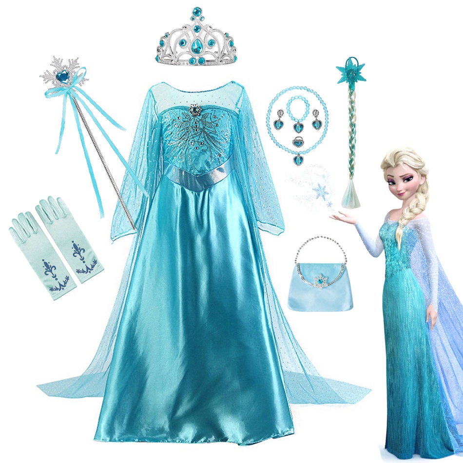 Vestido de frozen para niña de 5 años hot sale