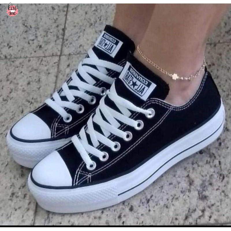 All star plataforma cheap todo preto