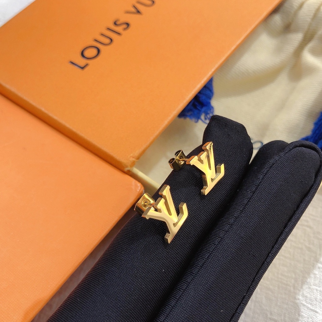 Nueva Moda LV Aretes Con Logotipo De Letras Joyería Para Mujer