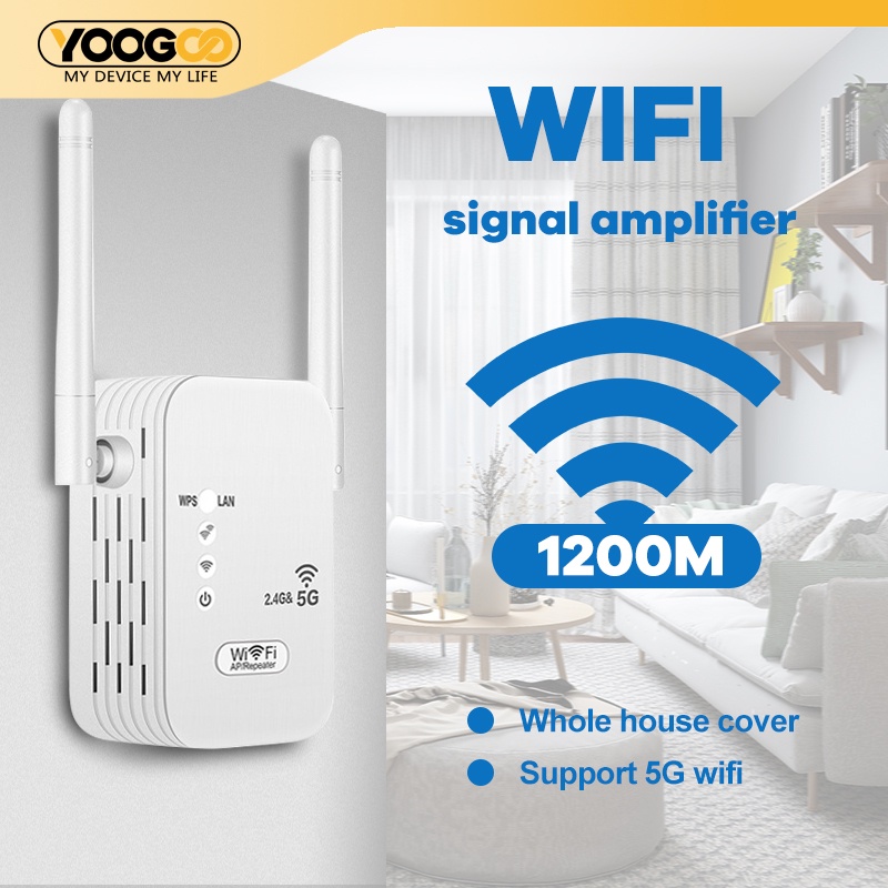 CINAMON Repetidor WiFi, Amplificador Señal WiFi 1200 Mbit, Banda