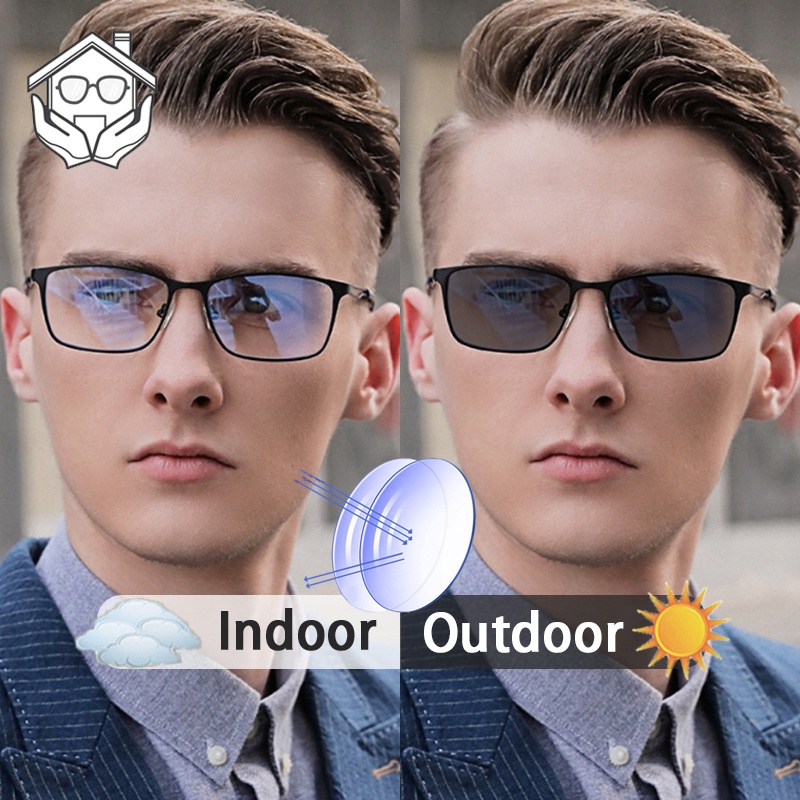 Gafas Fotocromáticas Anti Radiación Para Mujeres Hombres Marco Cuadrado  Grande Poligonal Luz Azul De Ojo Percepción De La Cambio De Color Sol  Alegría Market