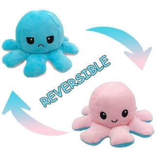 Juguete de peluche de pulpo reversible, juguete de peluche de pulpo  reversible para niños que puede cambiar de expresión, pulpo que puede  aliviar la