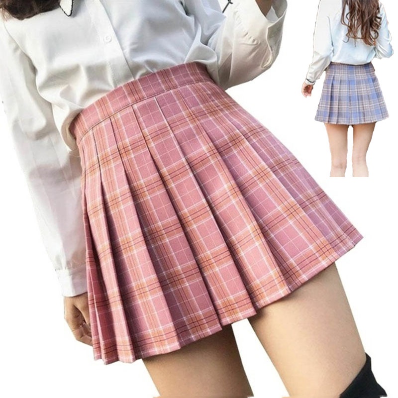 Comprar Verano Mujer moda versión coreana estilo Falda plisada Color sólido  cintura alta Casual Mini falda para la escuela