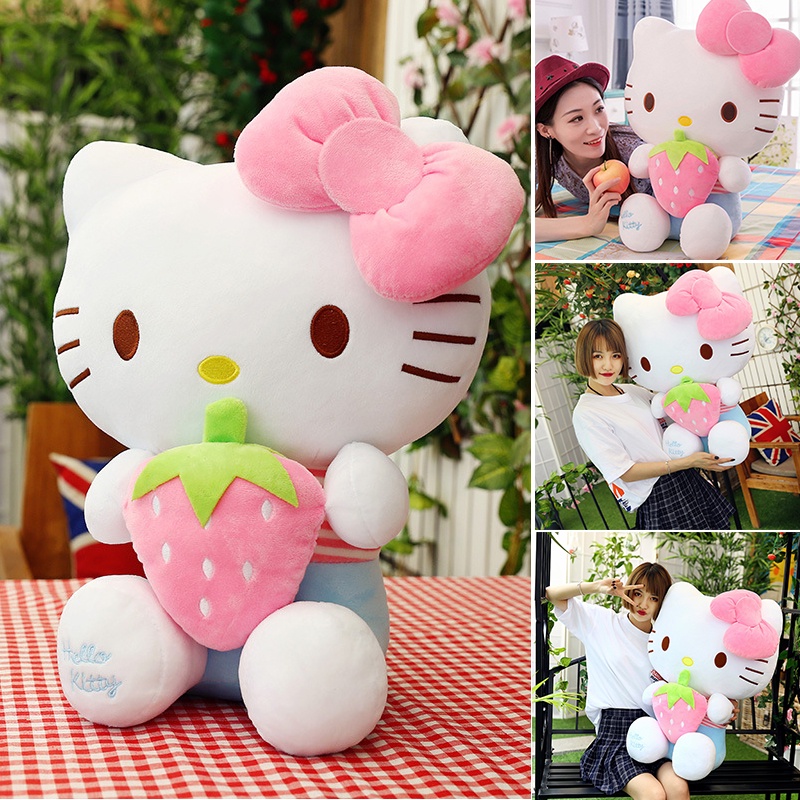 Muñeco de Hello Kitty rosa para niñas, peluches grandes Sakura Kt Cat,  juguete de peluche, regalos para niños, muñeca Sanrio, regalos de cumpleaños