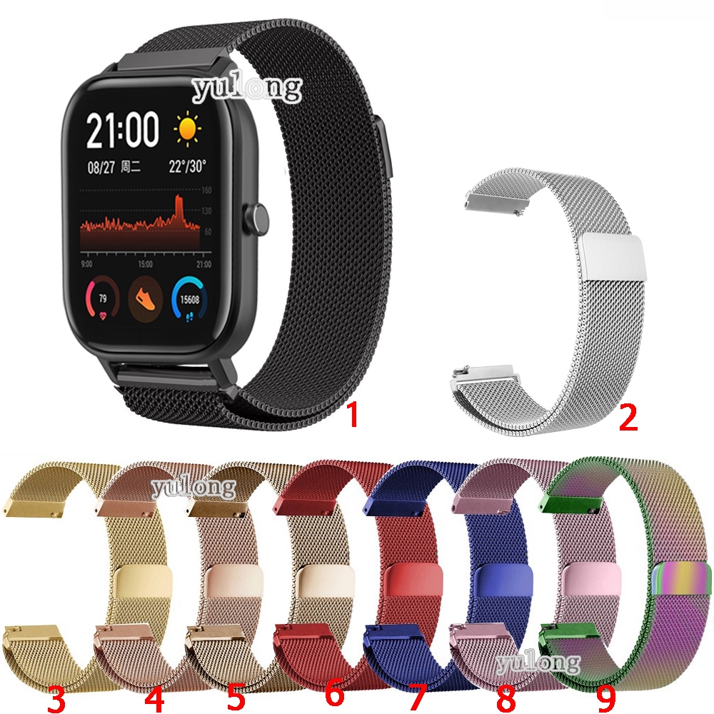 Correa Acero Inoxidable Ajustable Negro Y Rosa Para Amazfit Gts 2