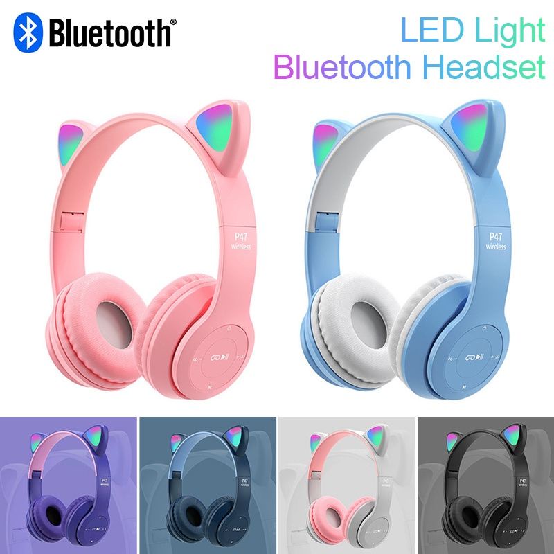 Auriculares Audifonos Para Niños Con Microfono Orejas Bluetooth Varios  Colores