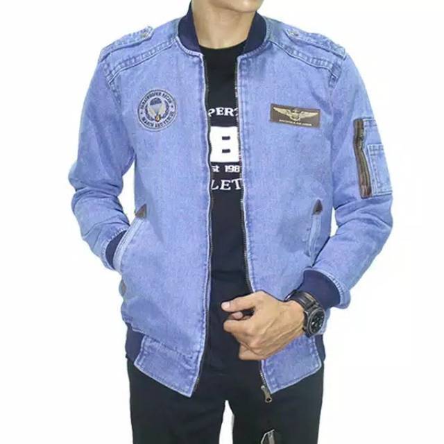 Bomber jacket mezclilla hombre sale
