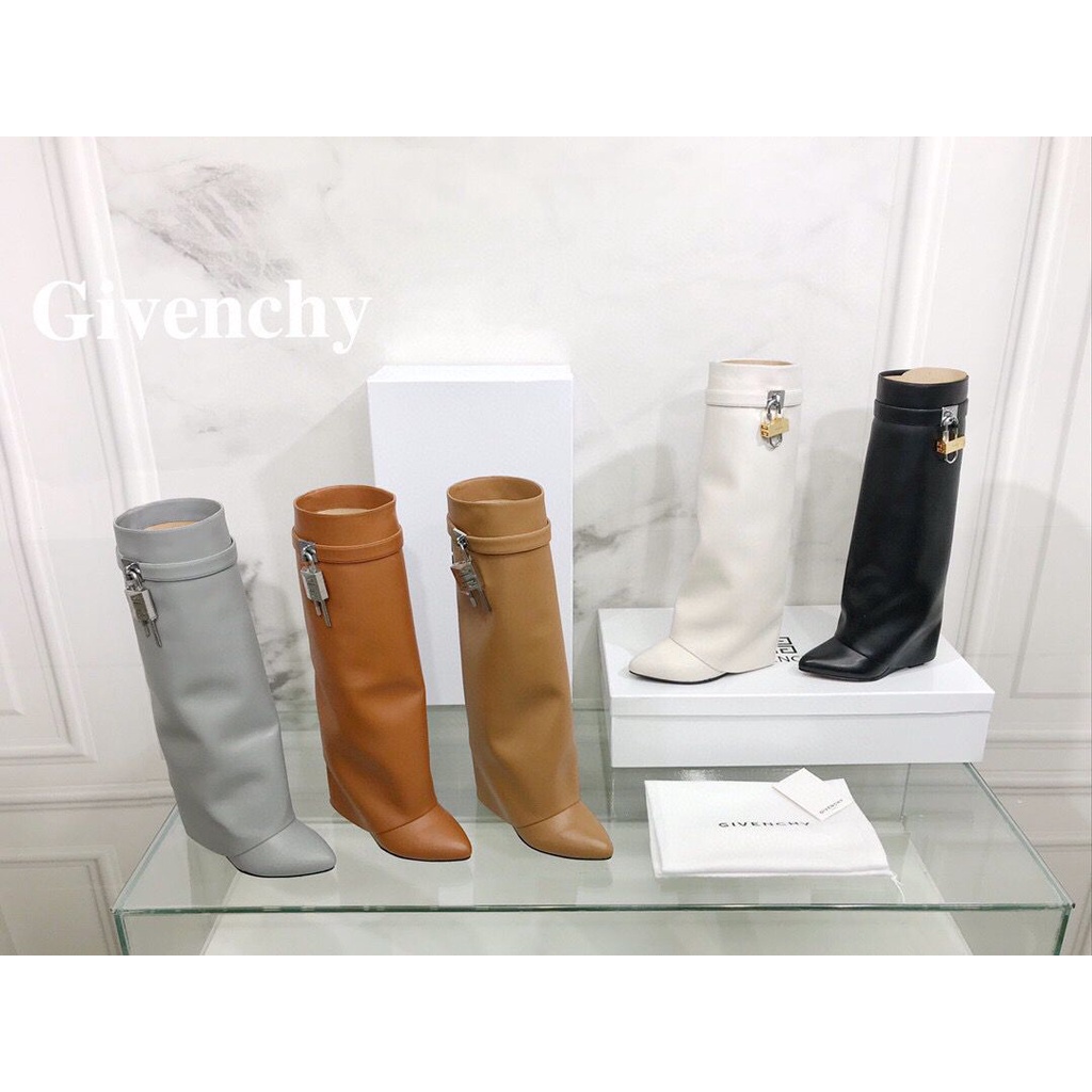 Listo Stock Givenchy Se oras Botas De Candado De Metal Estilo De Las Mujeres