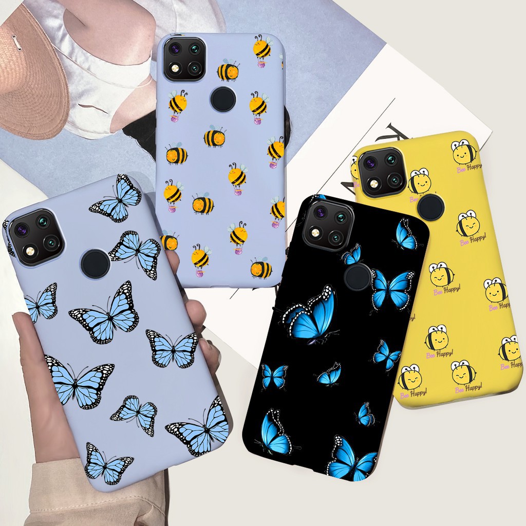 Funda Hapdey Morada para Xiaomi Redmi 9 diseño Hermosas mariposas