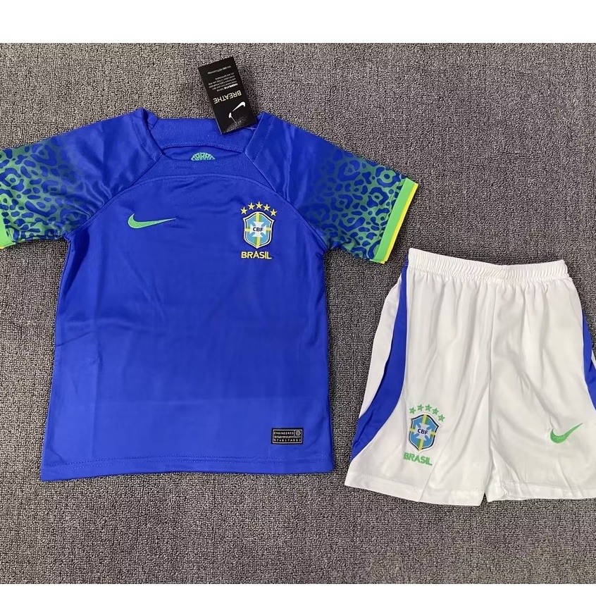 Camiseta De Fútbol Brasil kids 2022 3-15 Años Copa Mundial