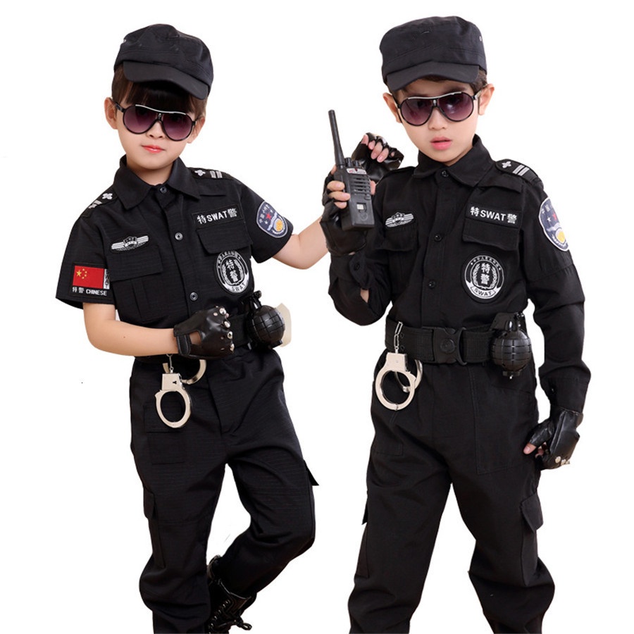 5 piezas vestido con cinturón de disfraz de policía con sombrero