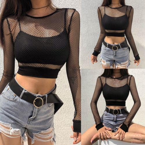 Blusa manga discount larga transparente negra