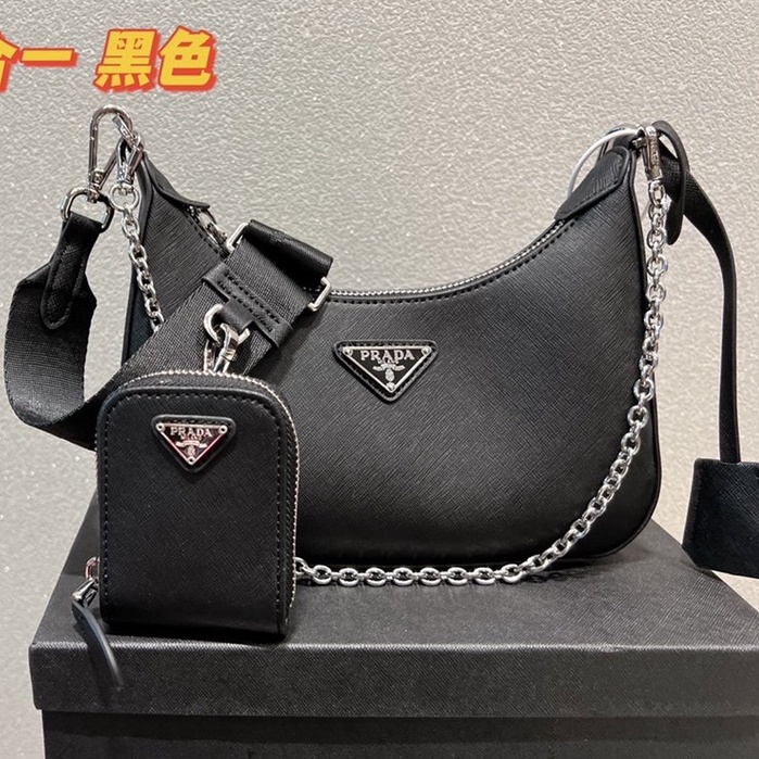 Prada crossbody Bolsos Para Mujer 3 En 1 Multiusos Saffiano Cuero Bolso De  Hombro Con Bolsa De Monedas Desmontable | Shopee México