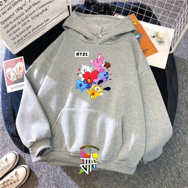 Sudadera con capucha para niñas de 4 a 12 años anime bts21 | Chamarra  suéter infantil Bts21