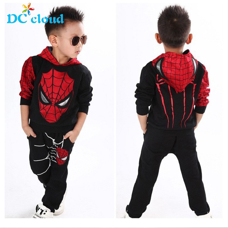 Spiderman Bebé Niños De Ropa De Algodón Deporte Traje De Los De Moda Niño Spider Man Cosplay Disfraz De Chándal | Shopee México