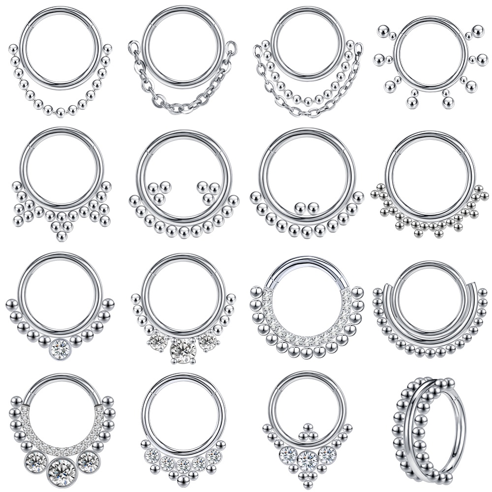 1 Pieza De Acero Inoxidable Piercings Septum Clicker Anillo De La Nariz
