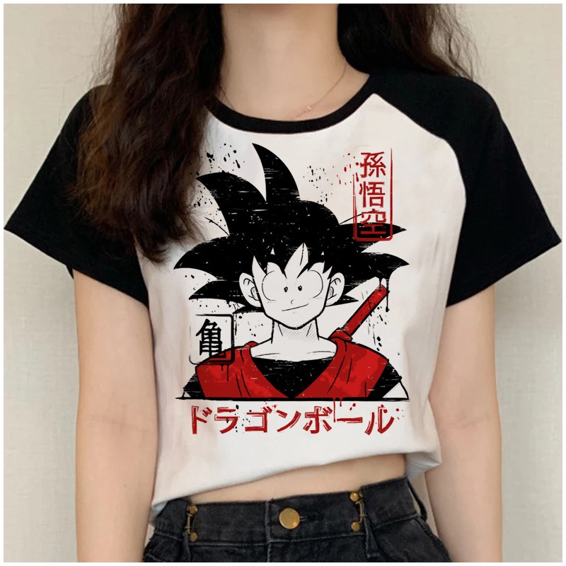 Dragon Ball z Vegeta Son Goku top tees Mujer vintage casual 2022 Japon s harajuku Camisetas Camiseta Pareja Ropa