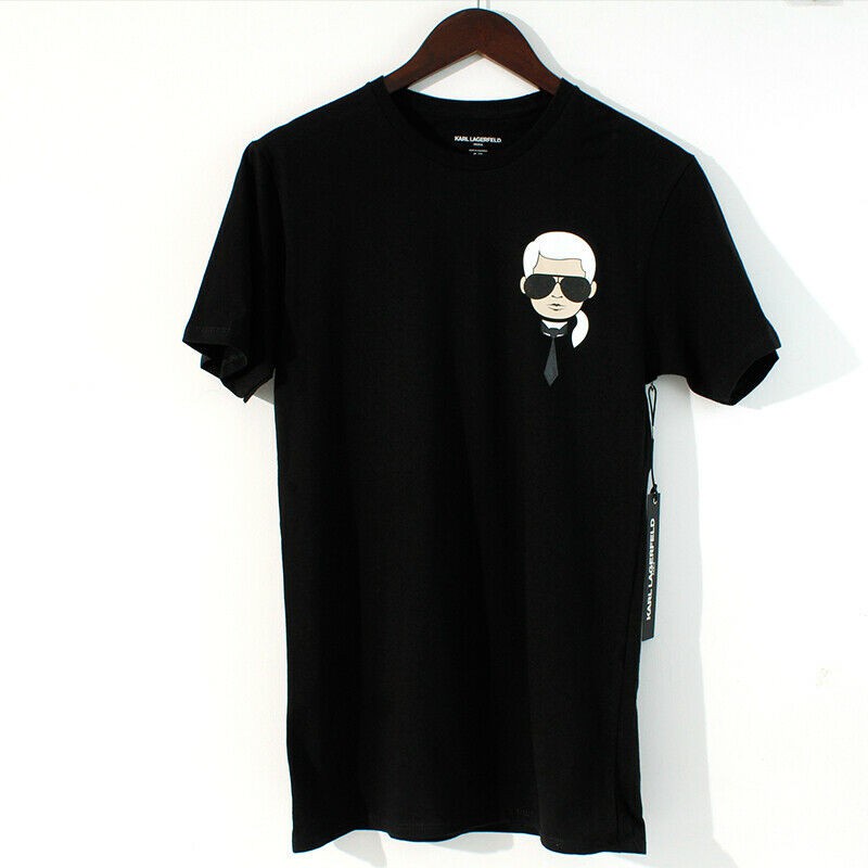 Hombre Camisetas s Karl Lagerfeld Gráfico De Manga Corta Mini Head Nuevo