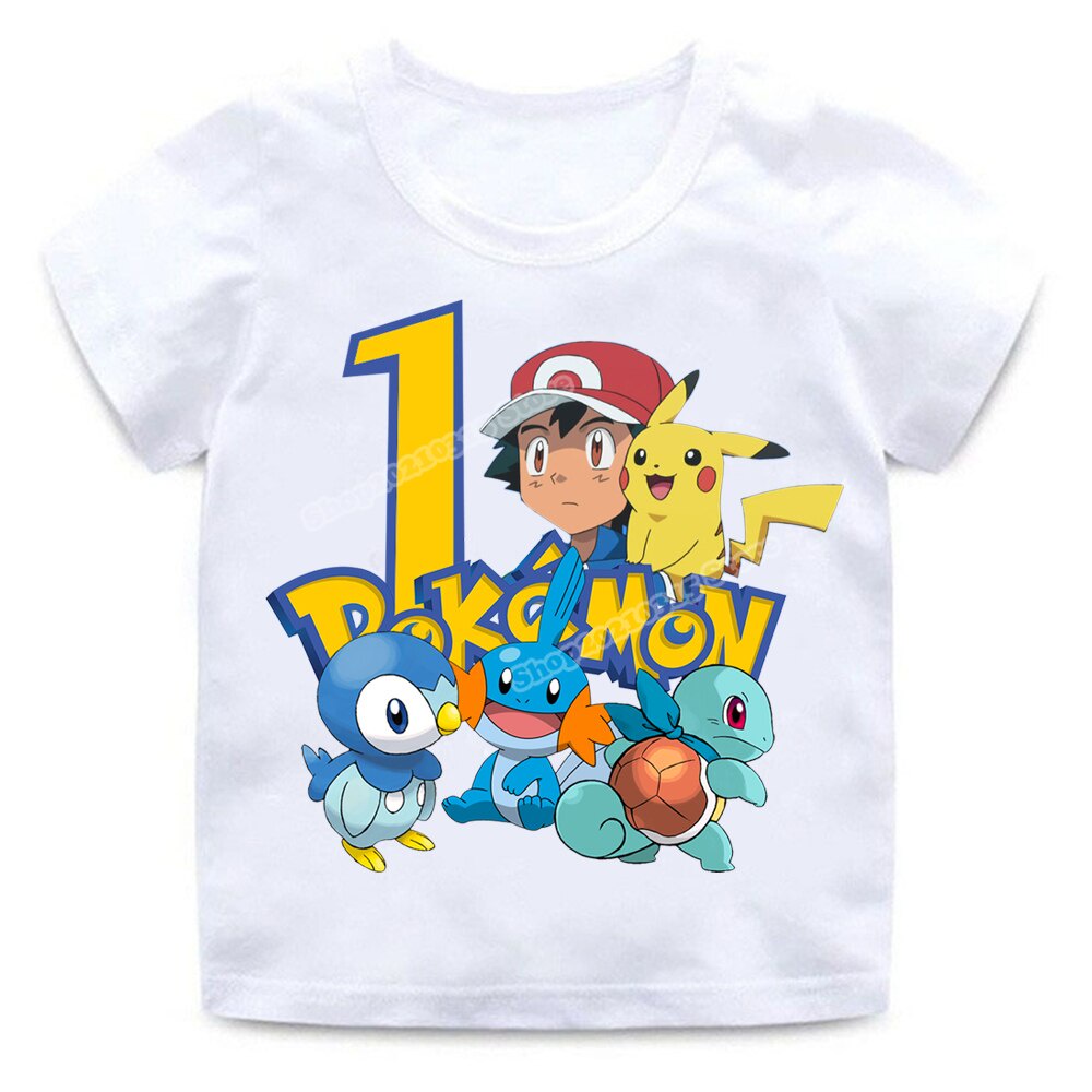 Camiseta Blanca Niño Pokemon Camiseta Camisetas Niu00f1os