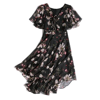 Vestido De Estampado De Gasa Para Mujer 2022 Primavera Nueva Oficina Dama  Cuello En V Manga Acampanada Slim Hasta La Rodilla Vestidos Femeninos Ropa  De Verano | Shopee México