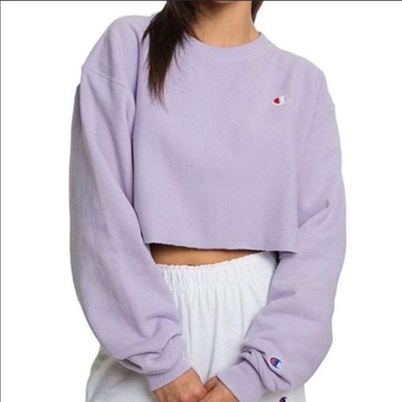 Champion sweater 2025 crop top tejido