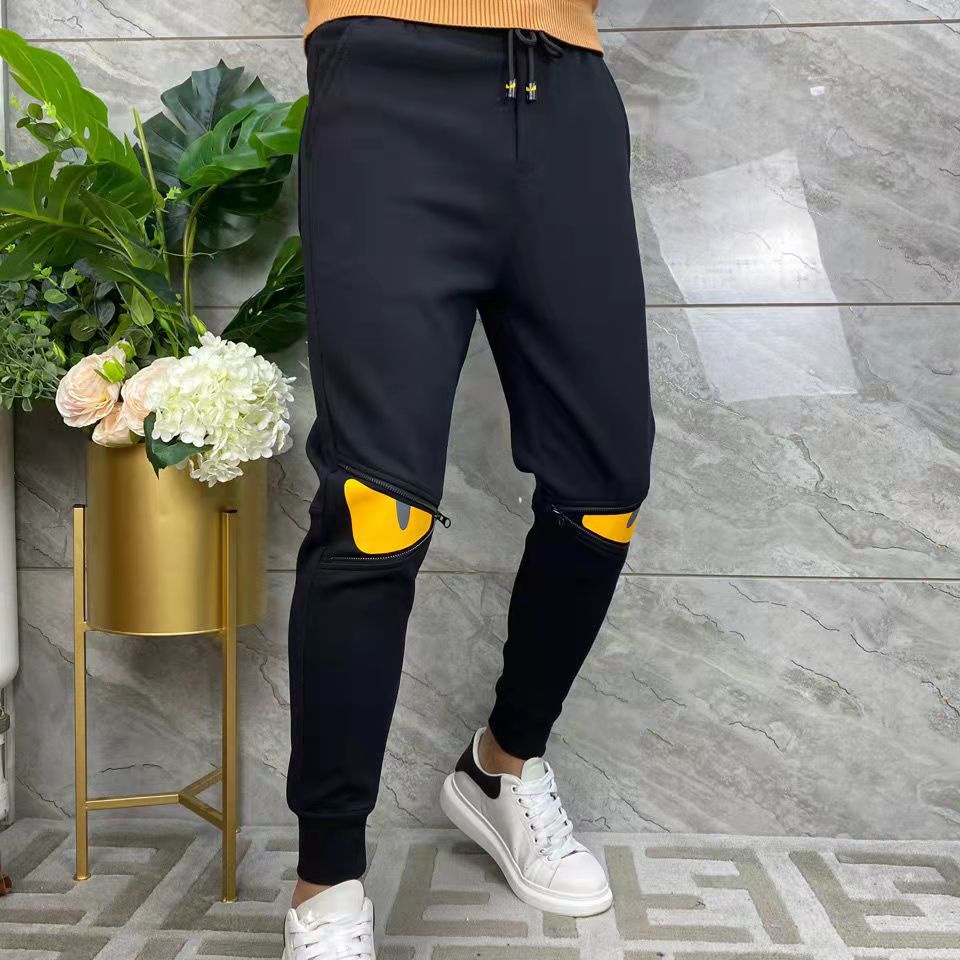 Fendi Street Wear Pantalones De Los Hombres Oto o Nuevo Estilo Versi n Coreana Moda Slim Fit Casual Peque os Pies Deporte