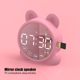 Creativo Silencioso Despertador Estudiantes Niños Mesilla Reloj Electrónico  Cuadrado (Rosa)