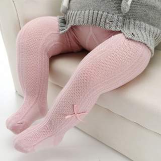 Medias térmicas para niña, medias de algodón con lazo, 6 colores