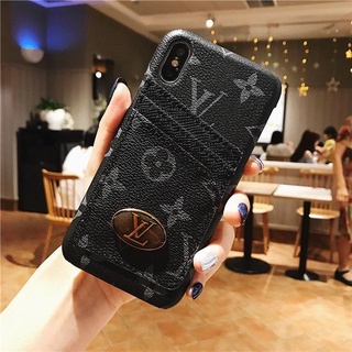 Louis Vuitton Funda De Cuero Para Teléfono Celular , Silicona Flexible ,  Anti Impacto Con Tarjetero Par lv Para Iphone 13 Pro Max13 Max Max12 Max11