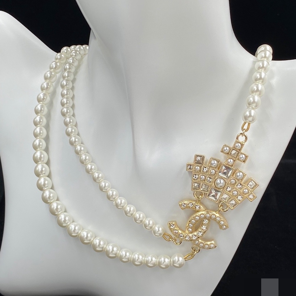Collar De Perlas De Moda Chanel Con La Misma Versión Del material Tendencia  noble Elegante Exquisito Hermoso