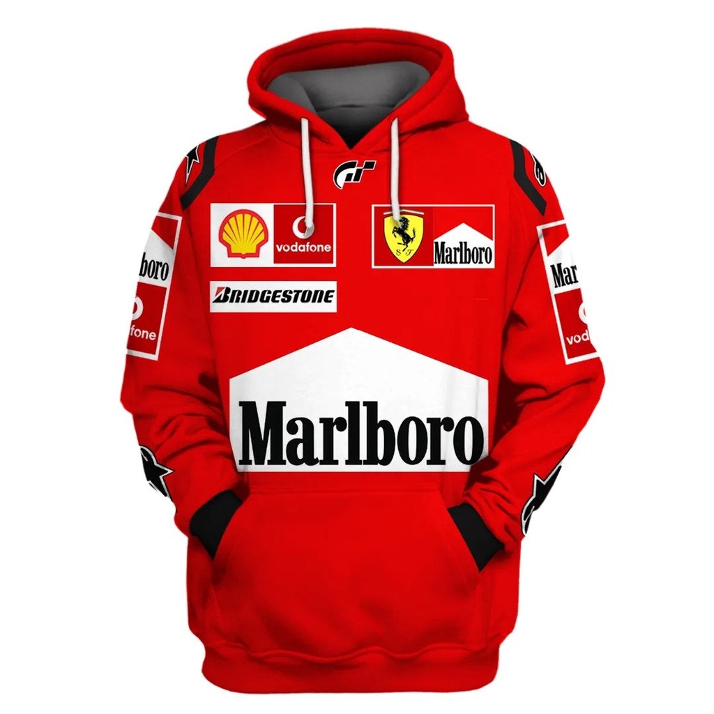 Sudadera Con Capucha Ferrari Marlboro Personalizada 3D Equipo F1