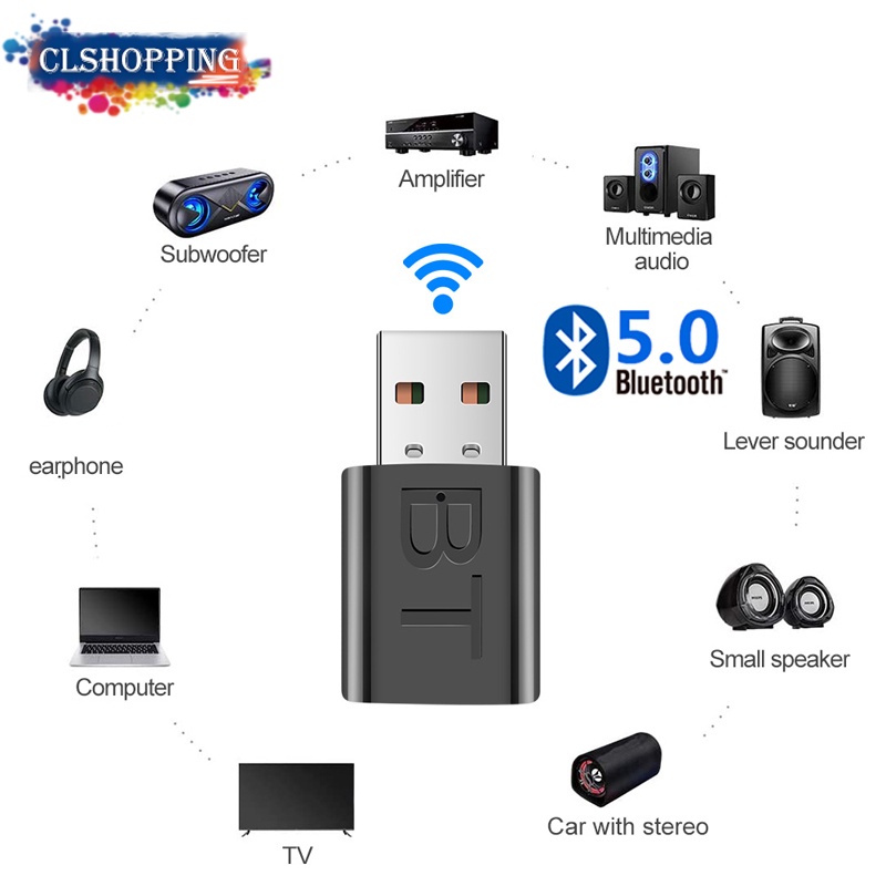 Transmisor o receptor de audio Bluetooth de largo alcance para TV, PC  estéreo, conectar altavoces, auriculares, teléfono, adaptador inalámbrico  de