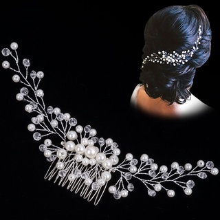 Accesorios para el cabello de la boda Peine de perlas de cristal Cinturón  de pelo Borla larga Adornos de cabello de novia de boda Joyería para el  cabello Trenzado de diademas