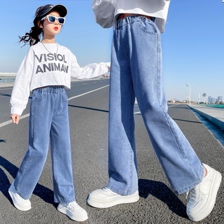 Pantalones Vaqueros Rectos De Estilo Nuevo Para Niñas Primavera Otoño  Sueltos De Pierna Ancha Jeans Slim-Fit Denim Acampanados Adecuados De 3 A  13 Años Desgaste | Shopee México