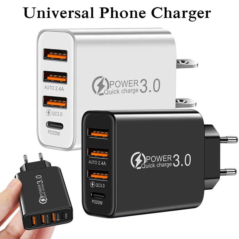 Teléfono Móvil de Cargador múltiple USB Carga Rápida del Adaptador Rápido 4  Interfaz Eu Plug
