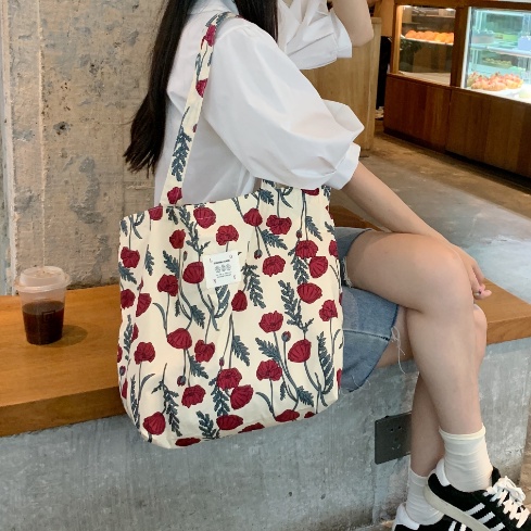 ins Lona Tote Bag Shopper Bolso Hombro Playa Shopee Mexico