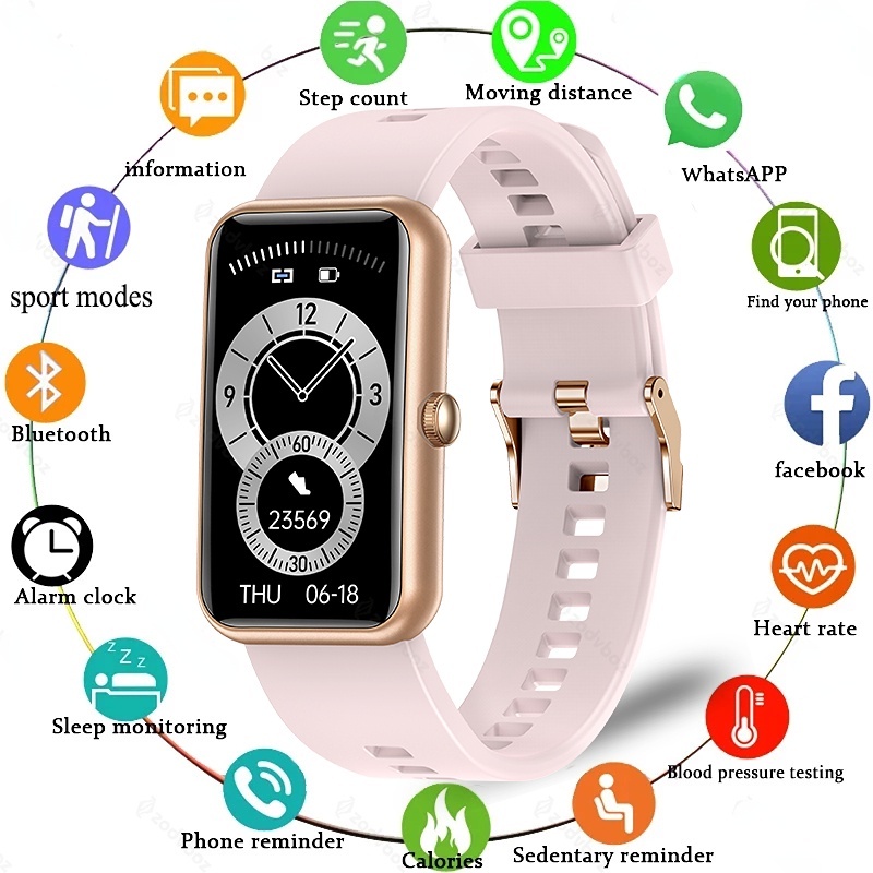 2022 Mujeres Reloj Inteligente Para Huawei Teléfono Pulsera Ejercicio  Hombres Presión Arterial Frecuencia Cardíaca IP68 Impermeable Señoras  Smartwatch
