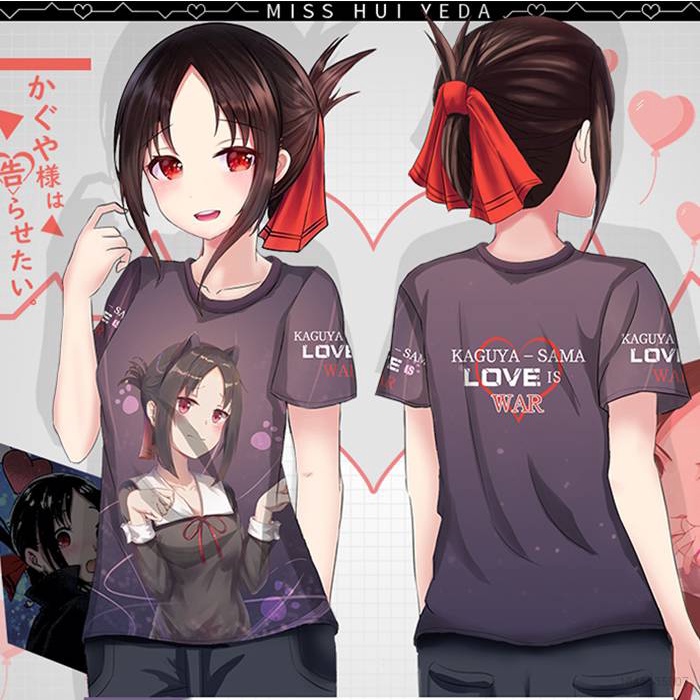 Homens Camisetas Anime Kaguya Sama Amor É Guerra Camiseta Homens Mulheres  Impressão Shinomiya Manga Curta Suéter Casual Streetwear Kawaii Tops De  $258,35