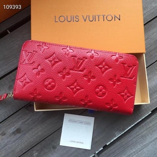 Con la caja] Cartera con cremallera Louis Vuitton 100% original para mujer,  color interior M60017️ billetera con cremallera ZIPPY flor antigua rosa  roja