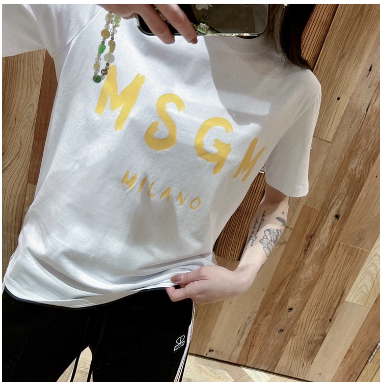 MSGM Classic Graffiti LOGO Camiseta De Manga Corta Para Hombres Y Mujeres