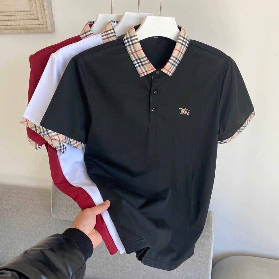 Nuevo Burberry POLO De Verano Camisa De Impresi n De Letras casual Manga Corta De Los Hombres De Alta Calidad Camiseta