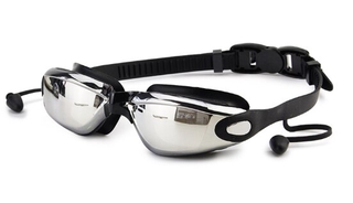 Gafas de natación antiniebla para hombre y mujer, lentes de piscina  impermeables con tapones para los oídos, protección óptica UV